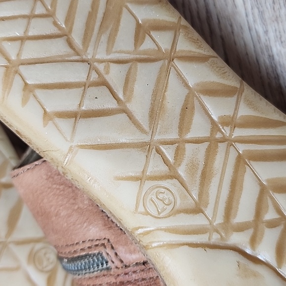 Miz Mooz Flair Scrunch Leather Ruched Sandals Brandy Open Round Toe Ankle Zip - Picture 9 of 14